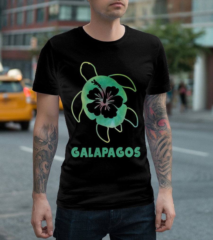 Galapagos Sea Turtle Hibiscus Beach Vacation Souvenir T-Shirt