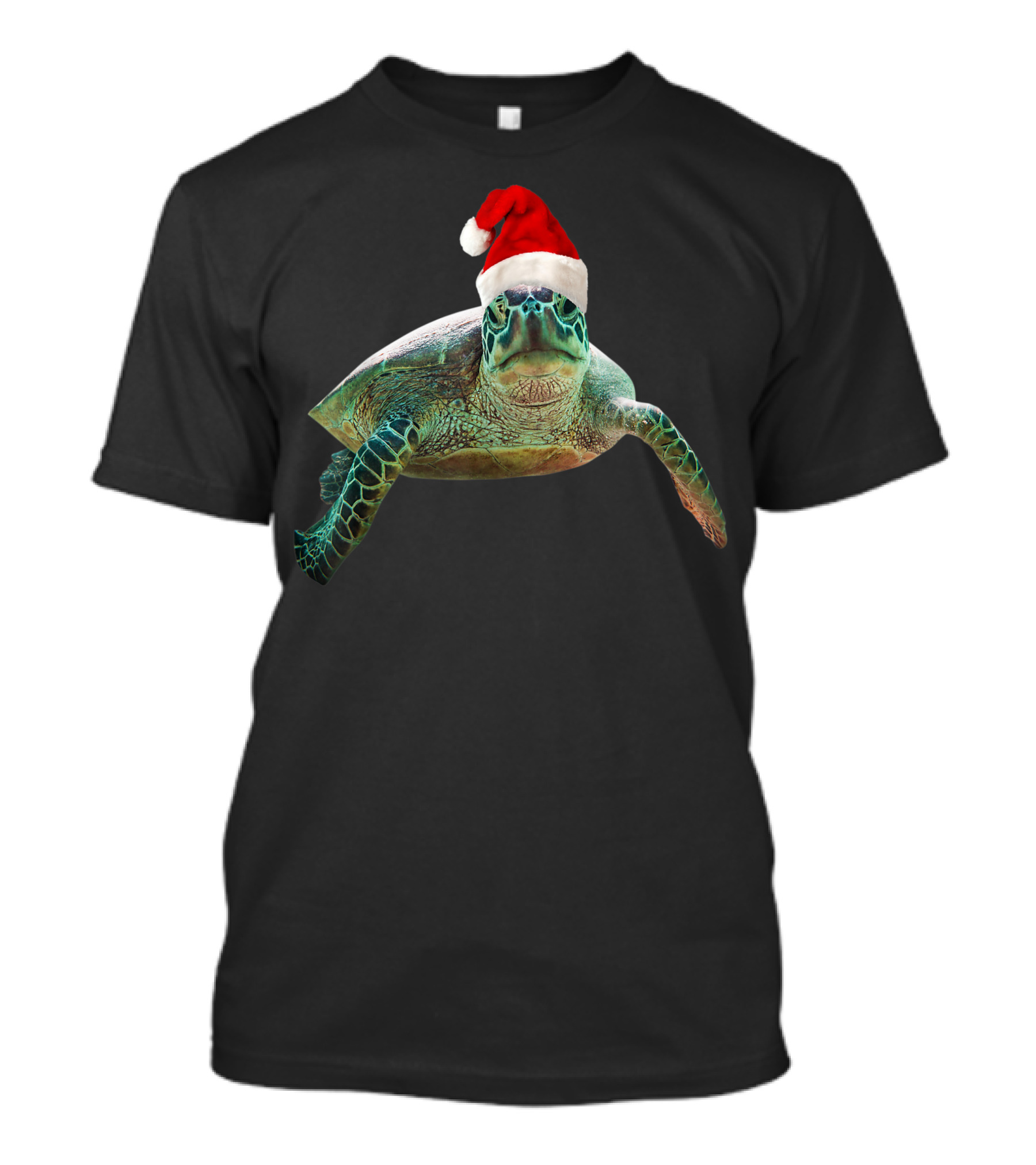 Sea Turtle Santa Christmas Hat For Turtle Lovers Holiday Season Enthusiasts T-Shirt