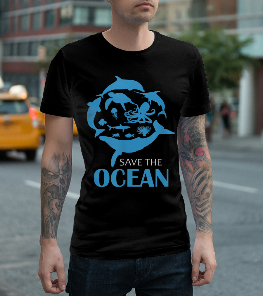 Save The Ocean Ocean Life Marine Wildlife Conservation T-Shirt