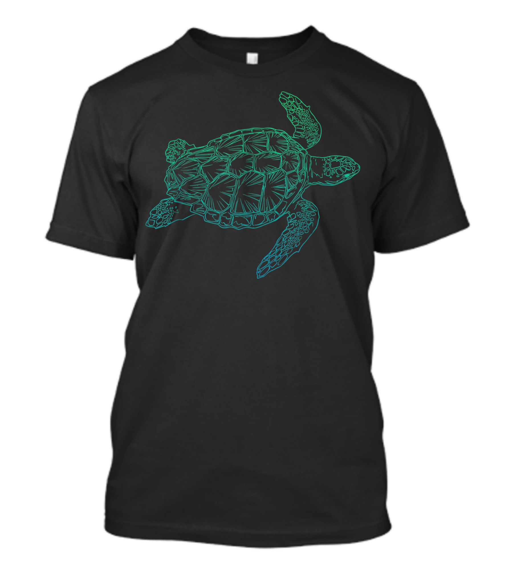 Sea Turtle Save The Sea Turtles Boys Green Outline T-Shirt