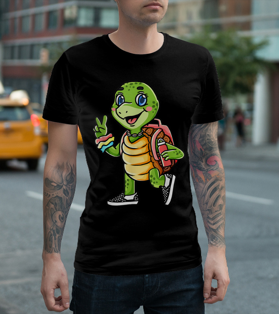 Sksksk And I Oop Cute Turtle With Backpack And Bracelets T-Shirt