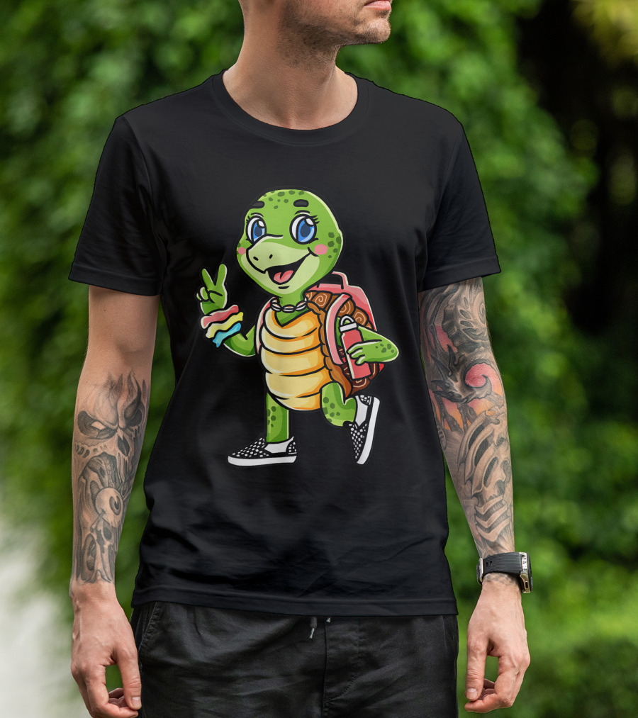 Sksksk And I Oop Cute Turtle With Backpack And Bracelets T-Shirt