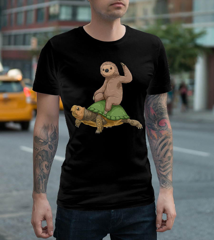 Sloth Riding Turtle for Sloth Lovers and Turtle Enthusiasts T-Shirt