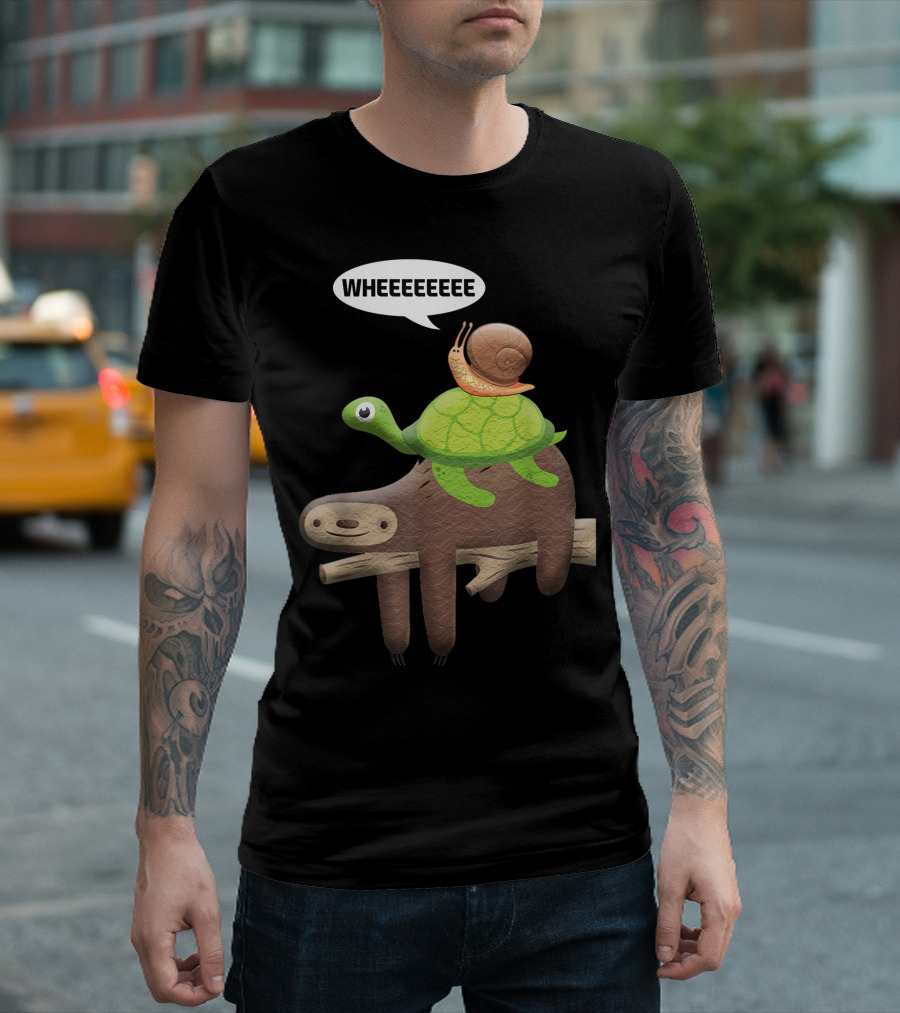 Wheeeeee Sloth Turtle Snail Adventure T-Shirt