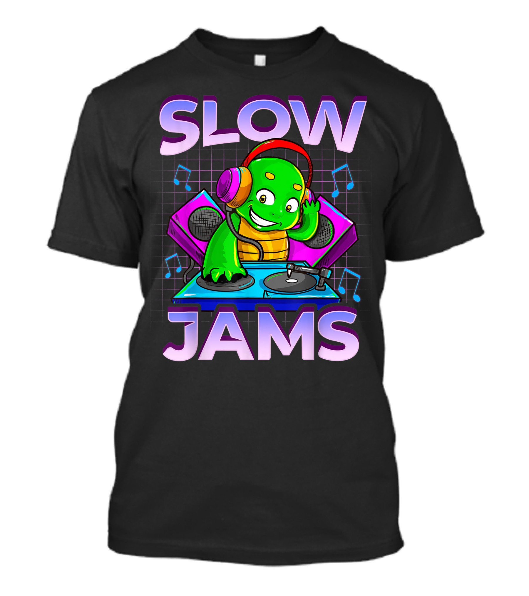 Slow Jams DJ Turtle Turntable EDM Rave T-Shirt