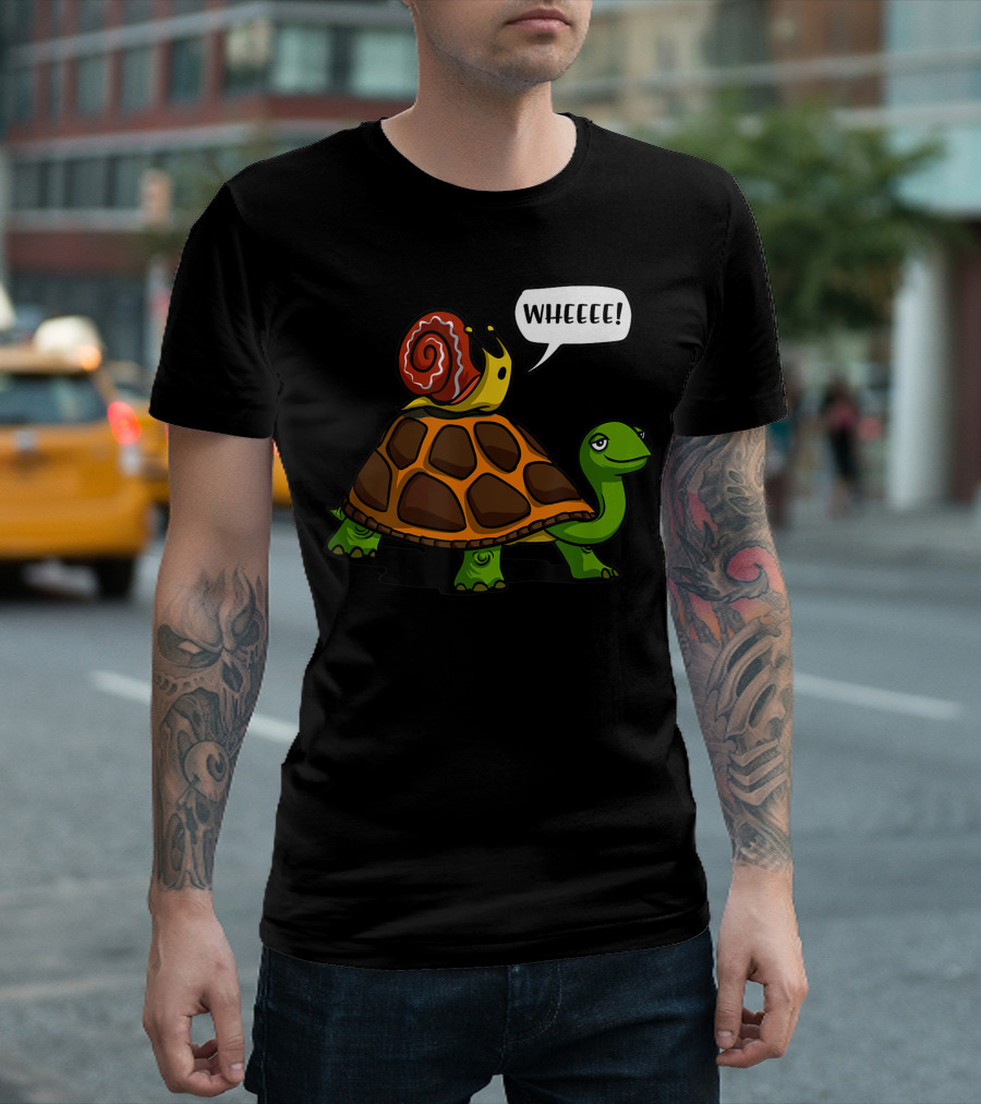 Snail Riding Turtle Wheeee Animals Women T-Shirt