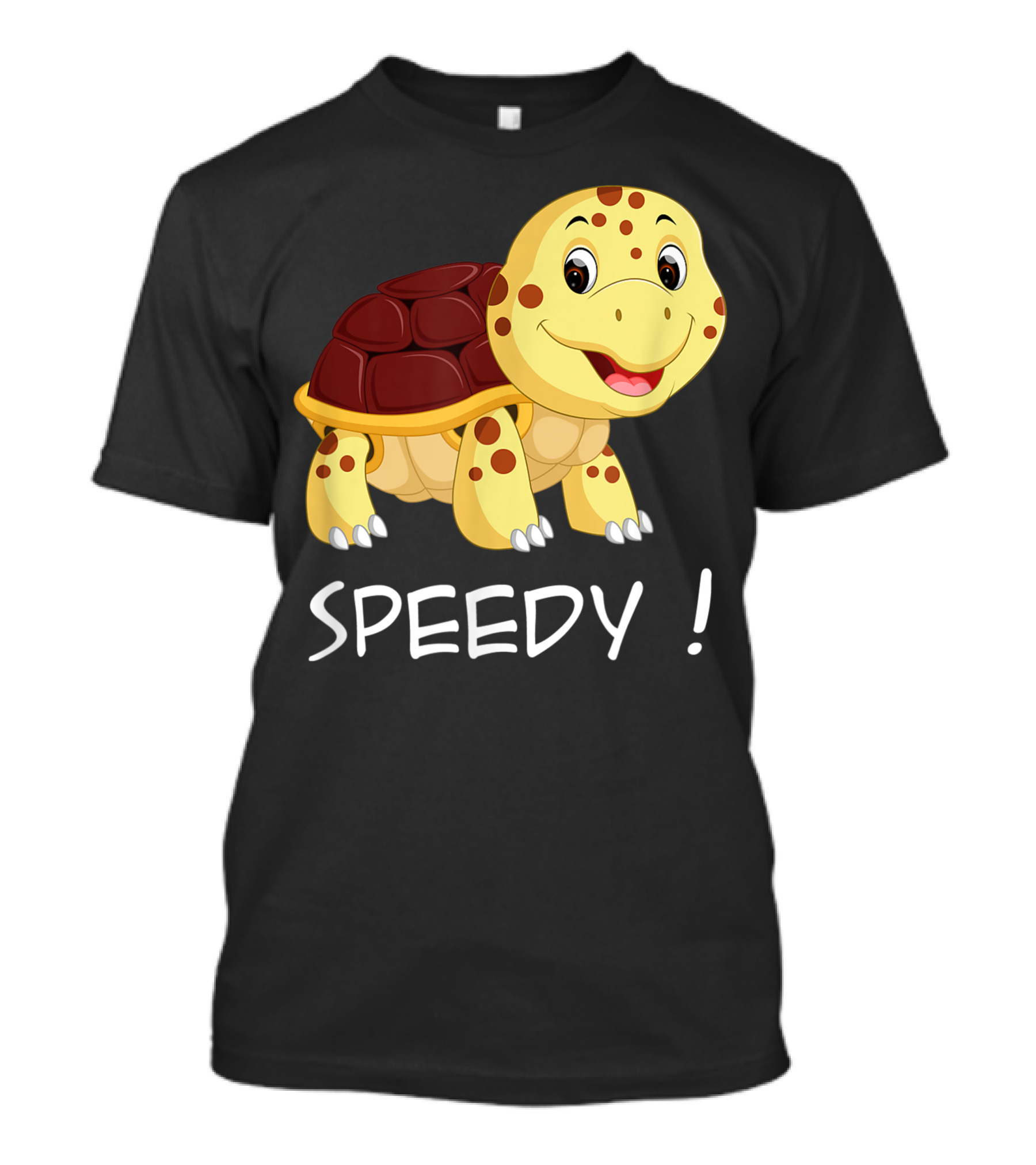 Speedy Turtle Enthusiastic Cartoon Character T-Shirt