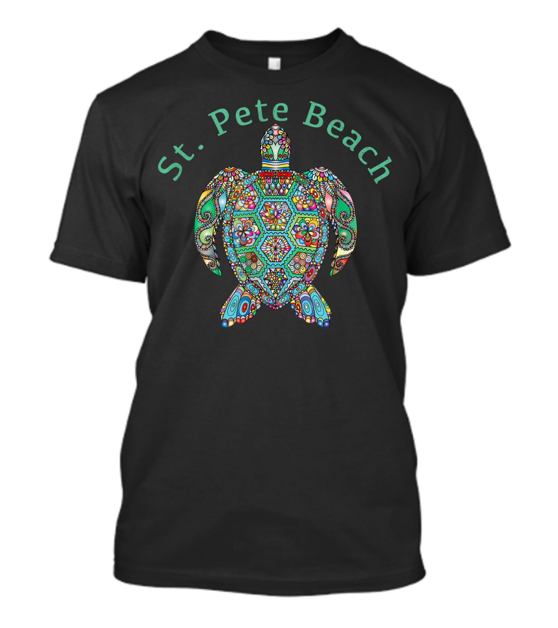 St. Pete Beach Colorful Tribal Turtle T-Shirt