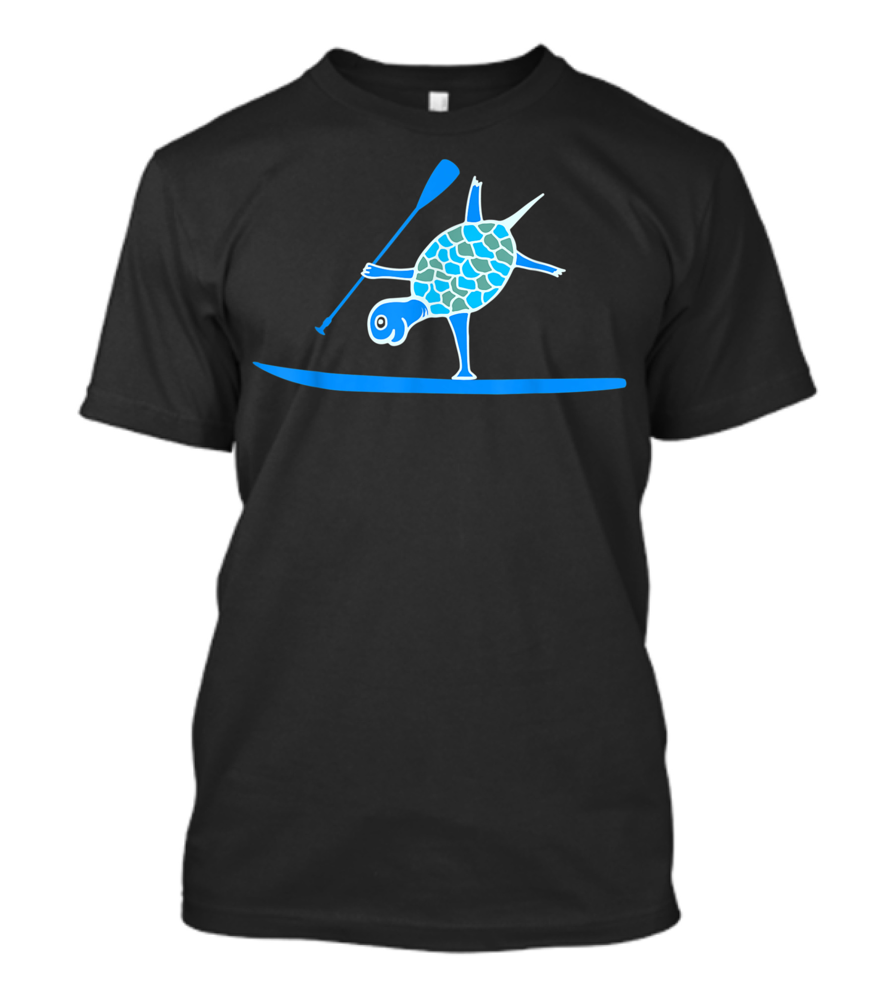 Stand Up Paddle Board Turtle Performing One Arm Handstand SUP T-Shirt