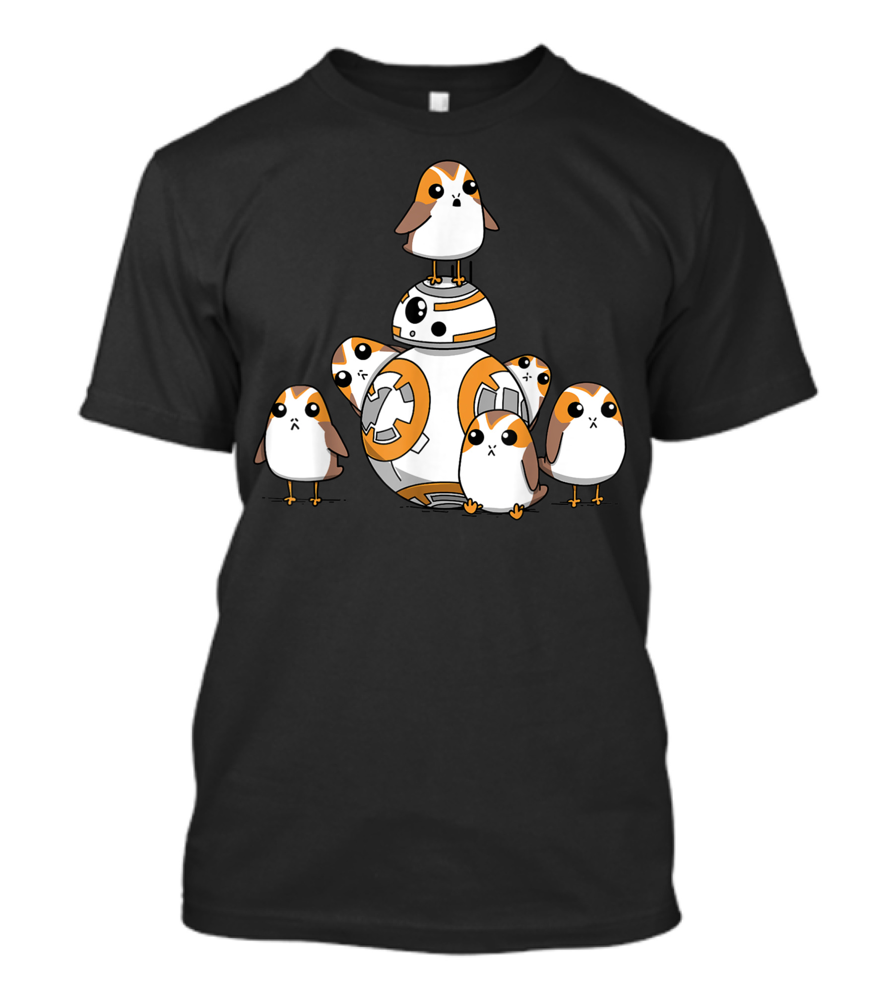 Star Wars Porgs With BB-8 Playing Together T-Shirt