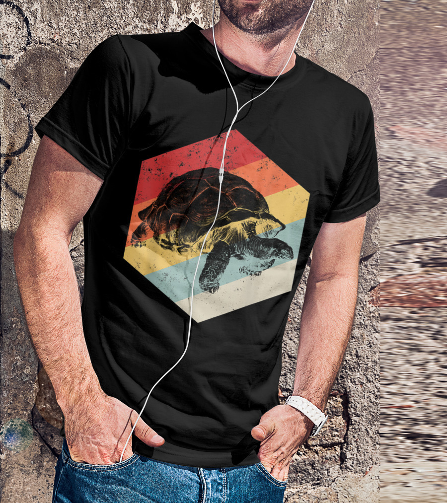 Sulcata Tortoise Reptile Lovers African Turtle Retro Vintage T-Shirt