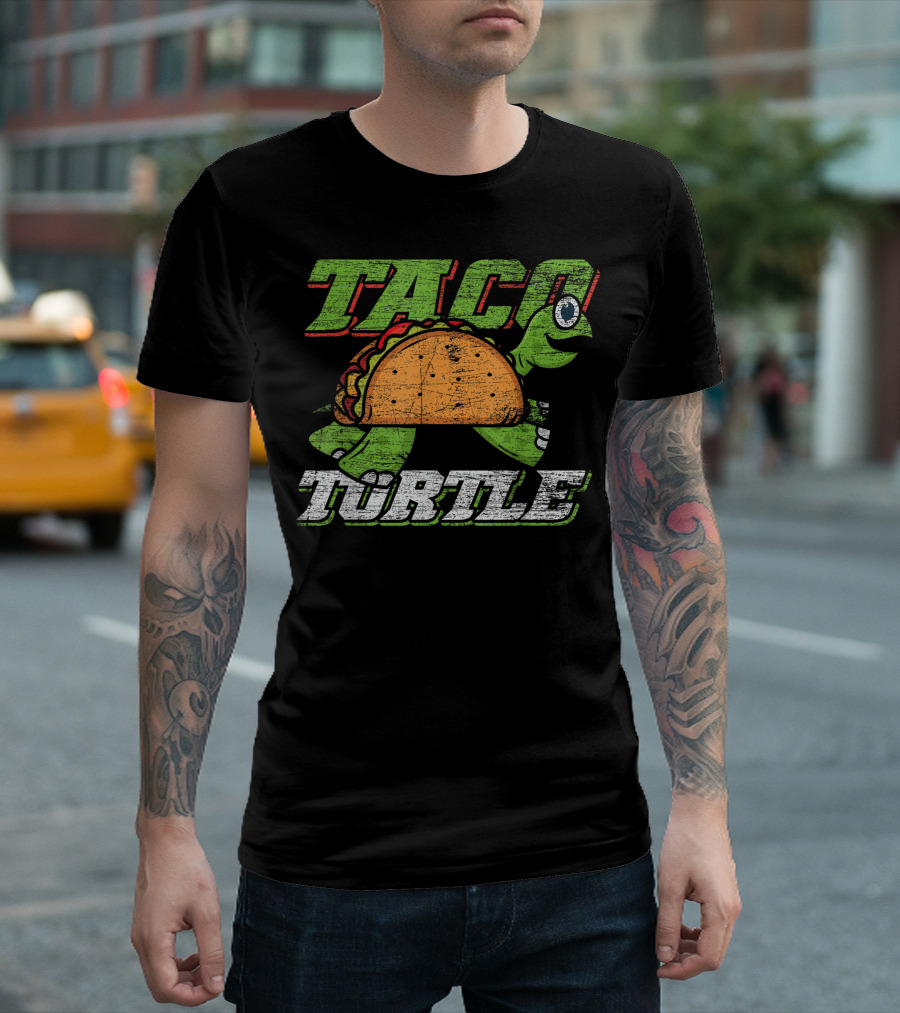 Taco Turtle Funny Cartoon Mashup T-Shirt