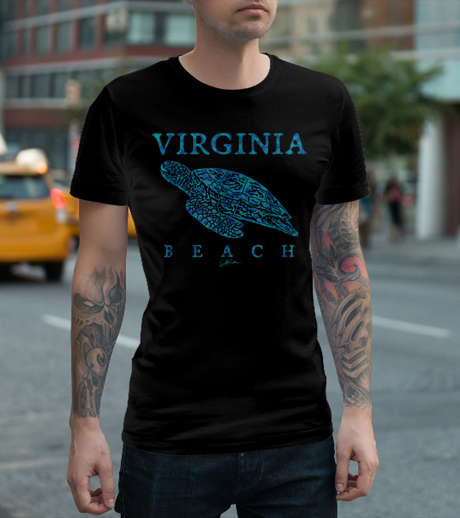 Virginia Beach Gliding Sea Turtle Jcombs T-Shirt
