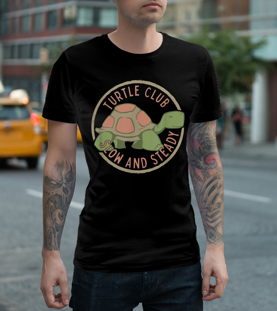 Turtle Club Slow and Steady Cute Womenskids Turtle T-Shirt