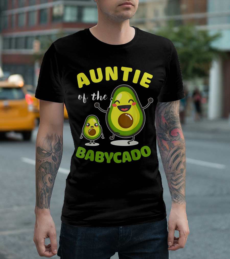 Auntie of the Babycado Avocado Family Cute Cartoon Avocados T-Shirt