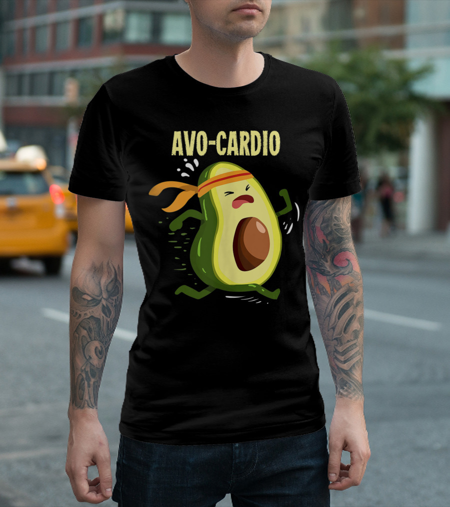 Avo Cardio Avocado Lover Fitness Running Avocado T-Shirt