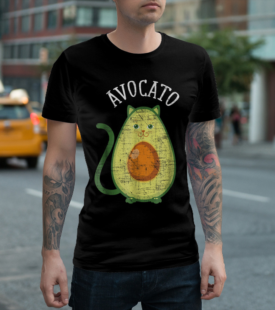 Avocato Adorable Cat Avocado Mashup T-Shirt