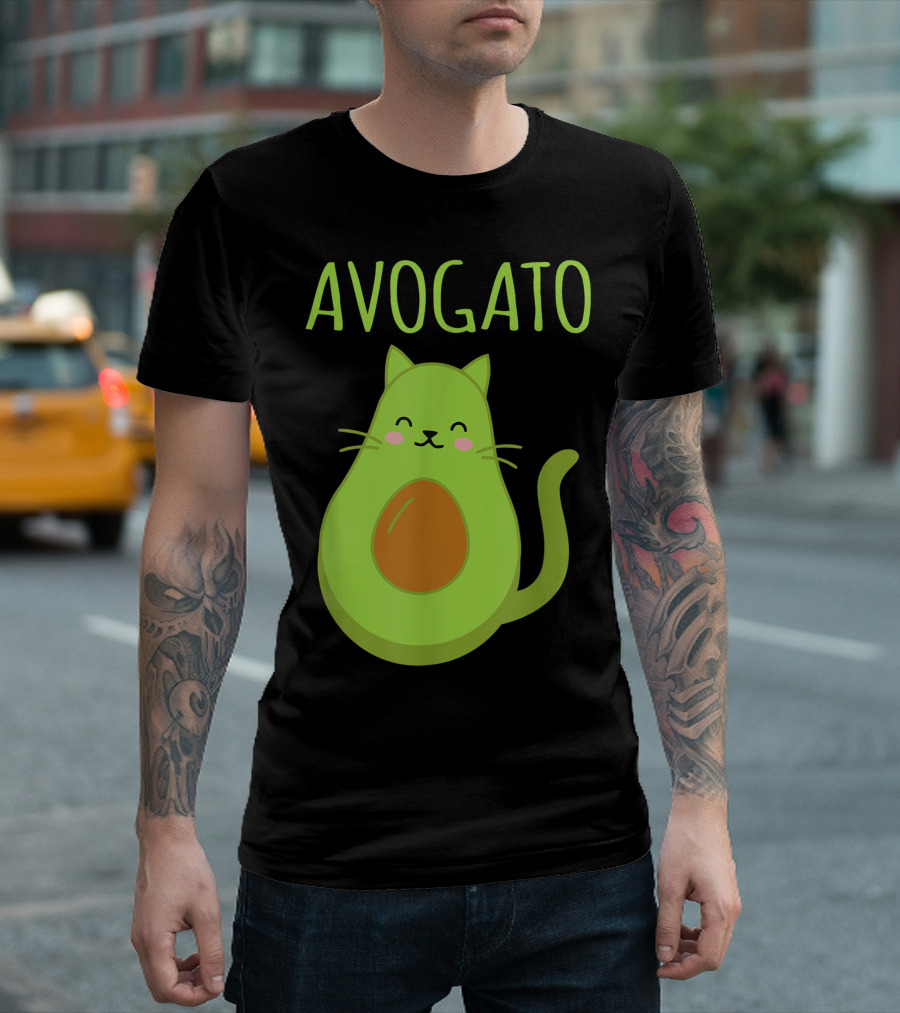 Avogato Cat Avocado Cute Kawaii T-Shirt