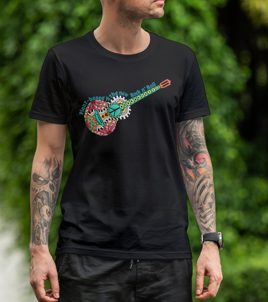 Plant-Based Is The New Rock N' Roll Guitar For Vegetarian Vegan T-Shirt