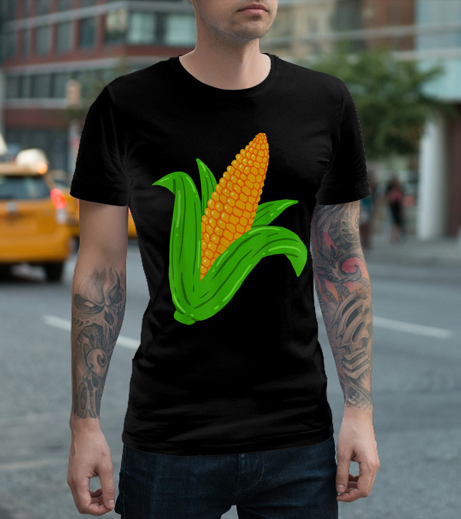 Corn Farmer Farm Greengrocer Vegan Vegetables Corn Cob T-Shirt