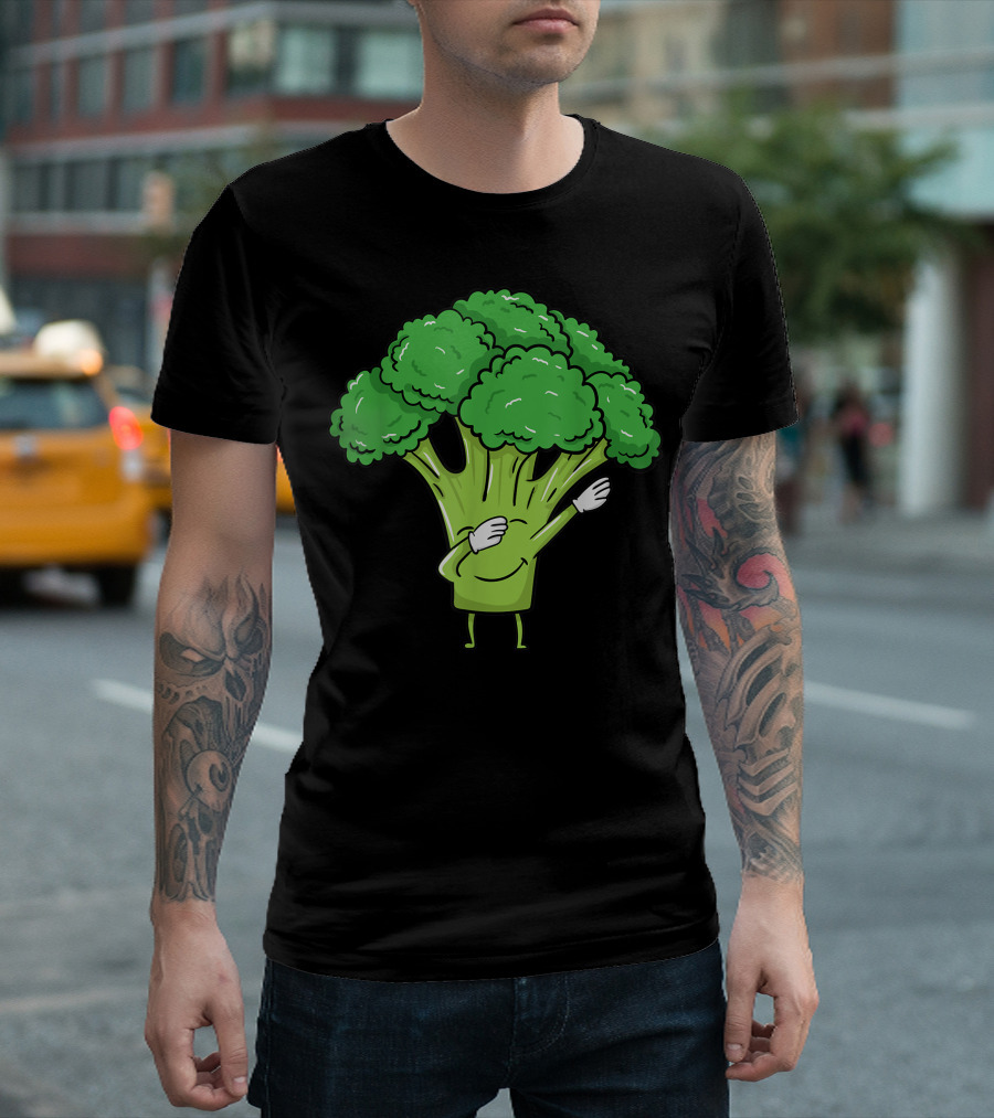 Dabbing Broccoli Lover Vegetable Vegan Keto Funny Dance T-Shirt
