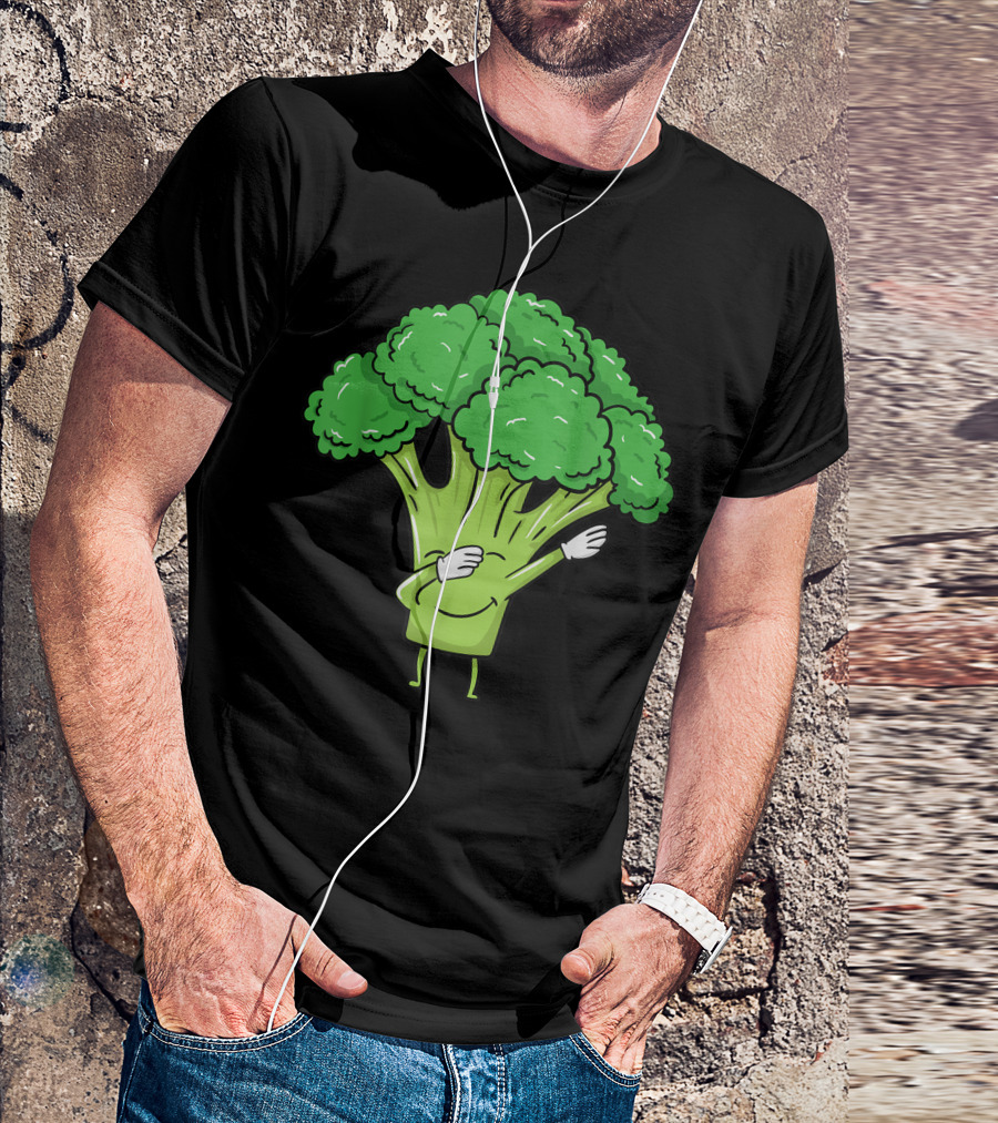 Dabbing Broccoli Lover Vegetable Vegan Keto Funny Dance T-Shirt