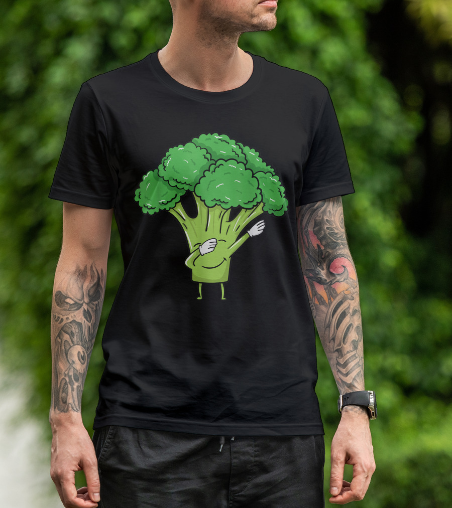 Dabbing Broccoli Lover Vegetable Vegan Keto Funny Dance T-Shirt