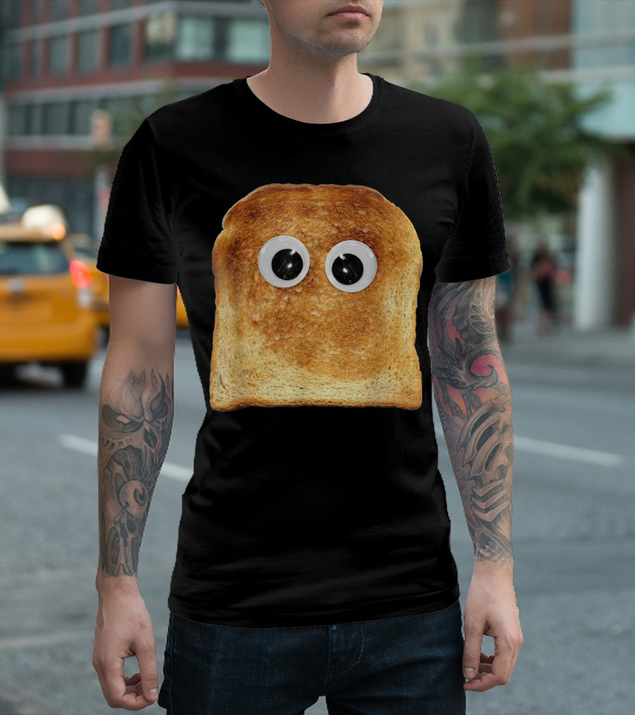 Googly Eye Toast Bread Silly Vegetarian Costume Eater T-Shirt