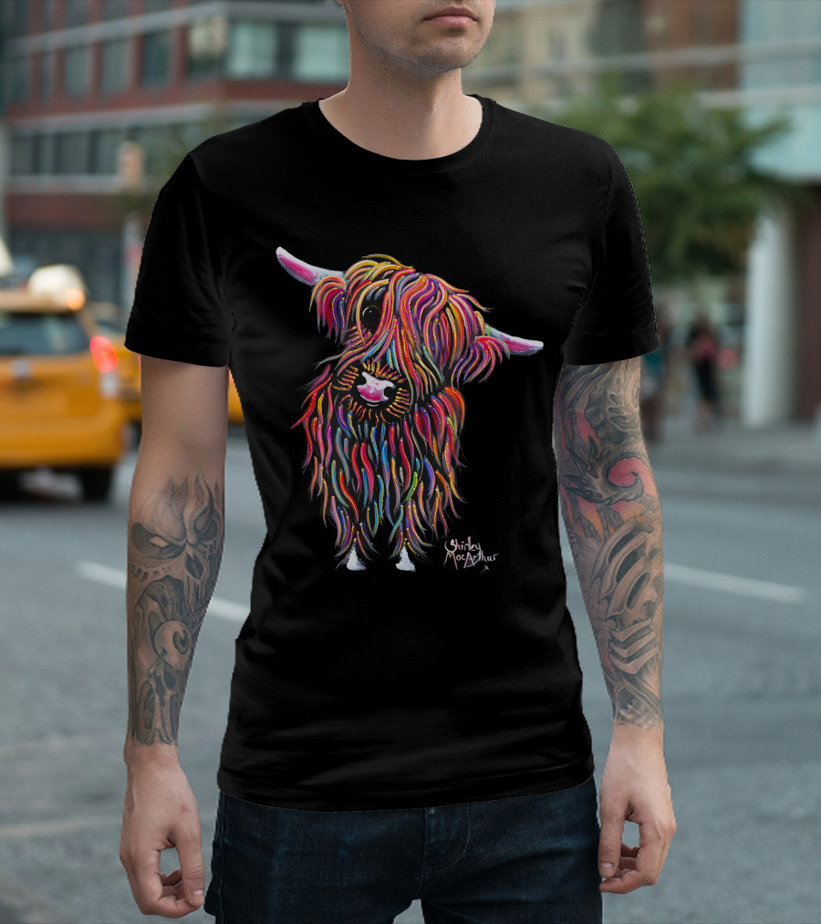 Highland Cow Print Animal Shirley MacArthur Bolly T-Shirt