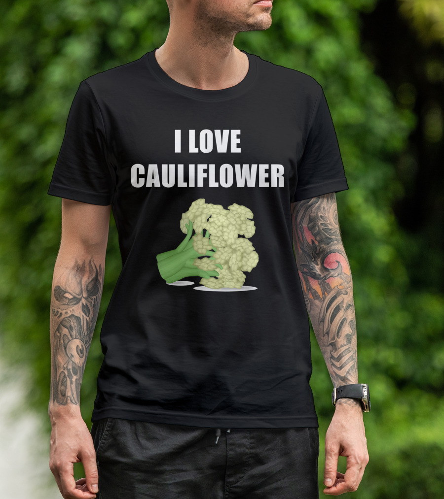 I Love Cauliflower White Vegetable Food I Love Cauliflower T-Shirt