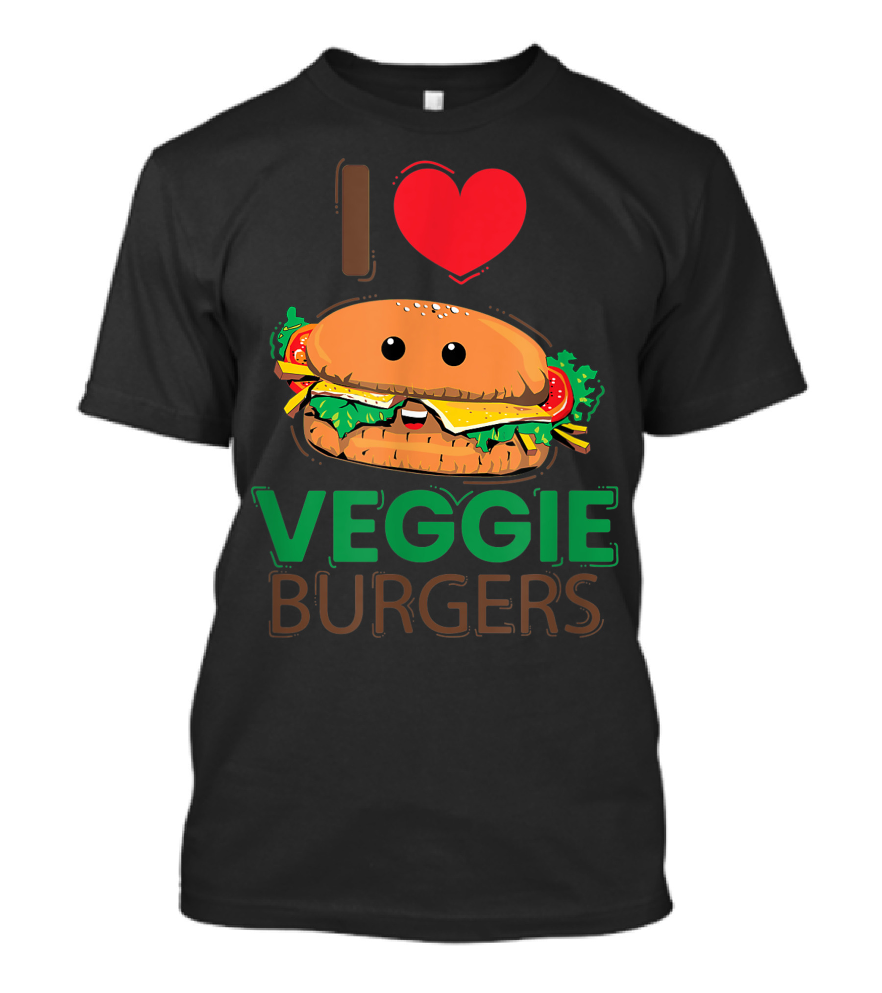 I Love Veggie Burgers Vegetarian Vegan Plant T-Shirt