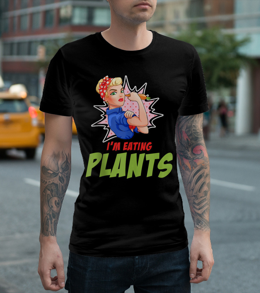 I'm Eating Plants Rosie Pop Art Vegan Fitness T-Shirt