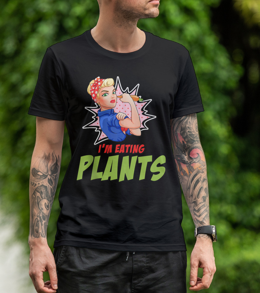 I'm Eating Plants Rosie Pop Art Vegan Fitness T-Shirt