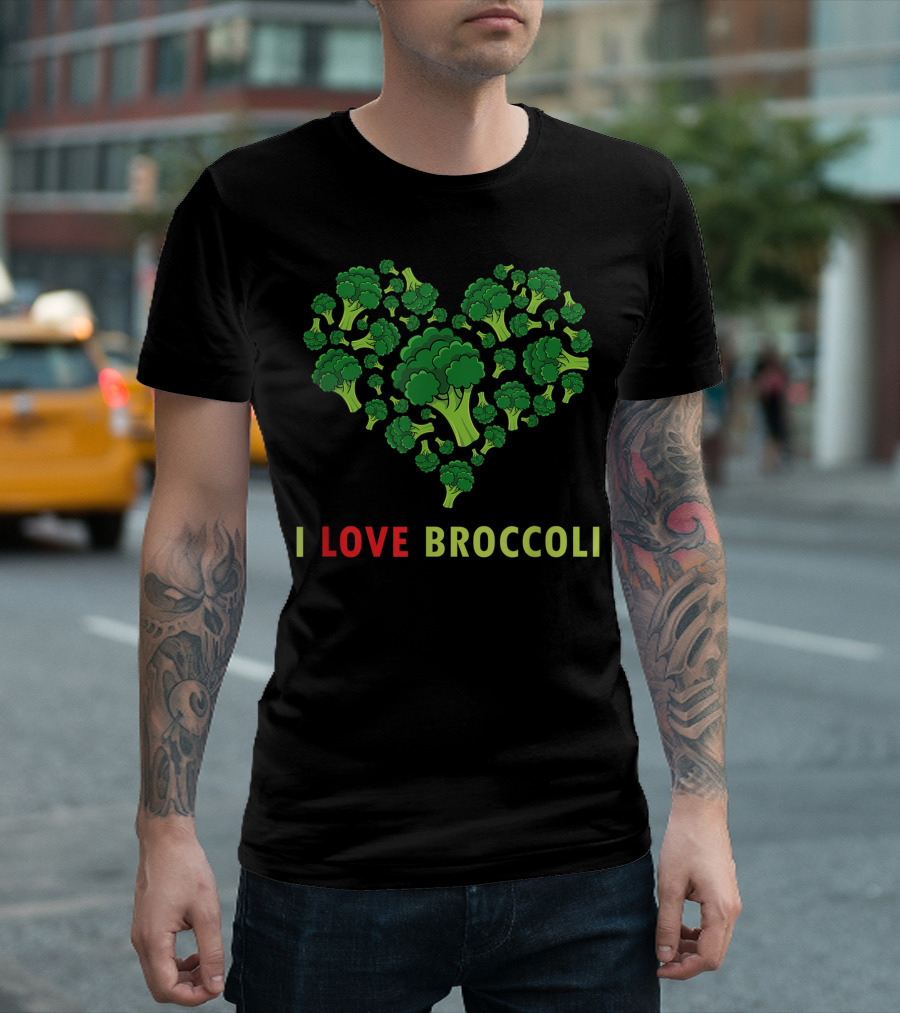 I Love Broccoli Heart Keto Paleo Healthy Eating Veggies T-Shirt