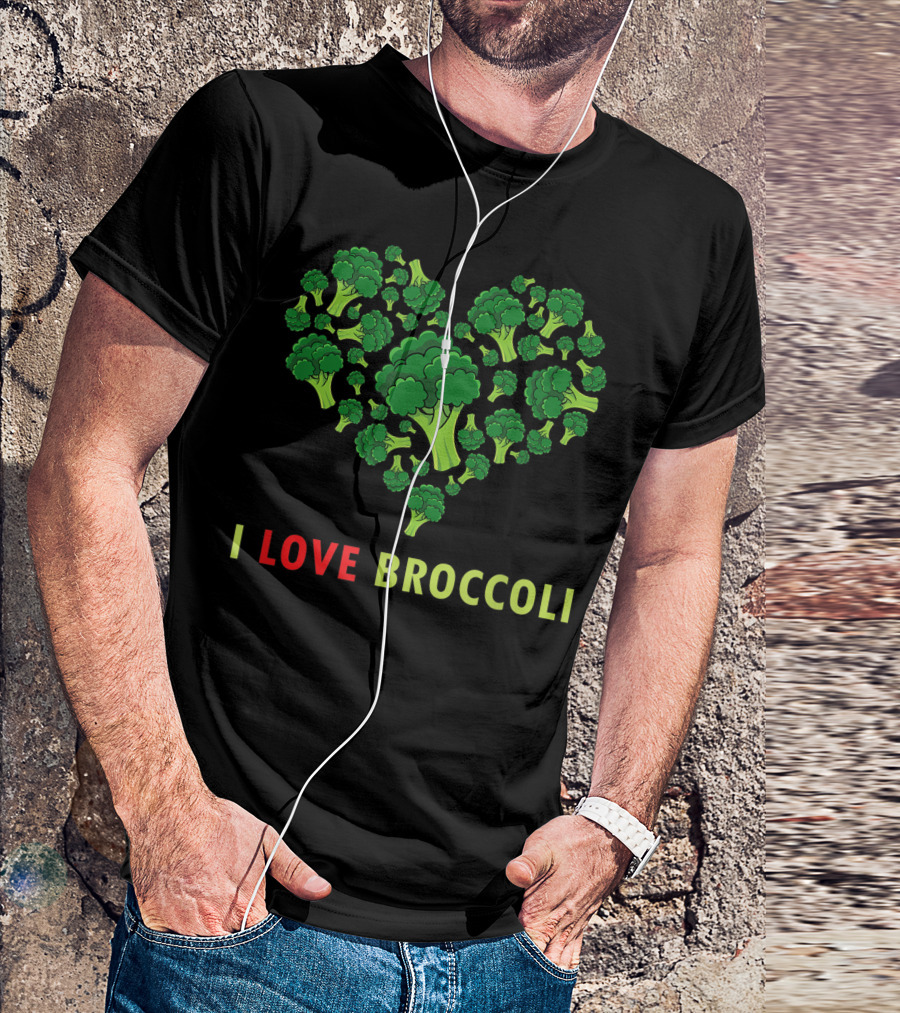 I Love Broccoli Heart Keto Paleo Healthy Eating Veggies T-Shirt
