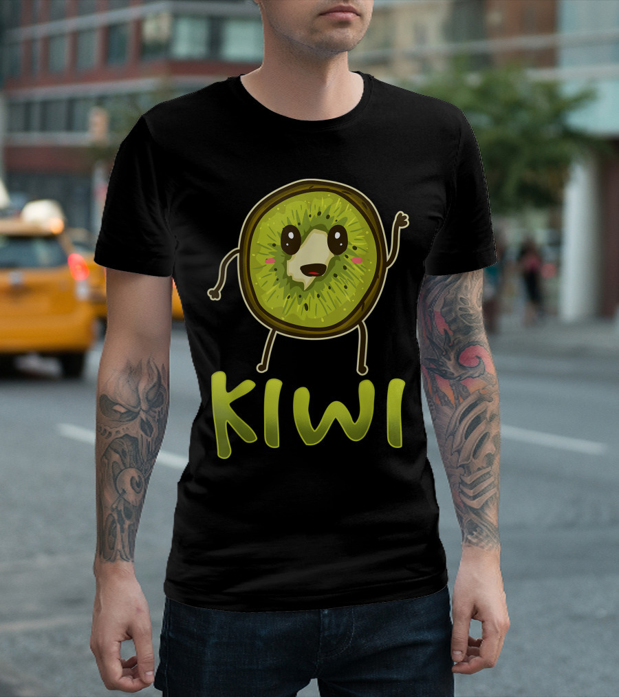 Kiwi Fruits Vegan Cute Character T-Shirt