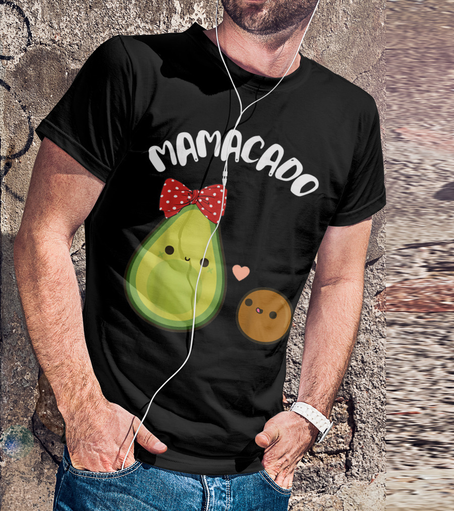 Mamacado Cute Avocado Pregnant Bow Heart T-Shirt