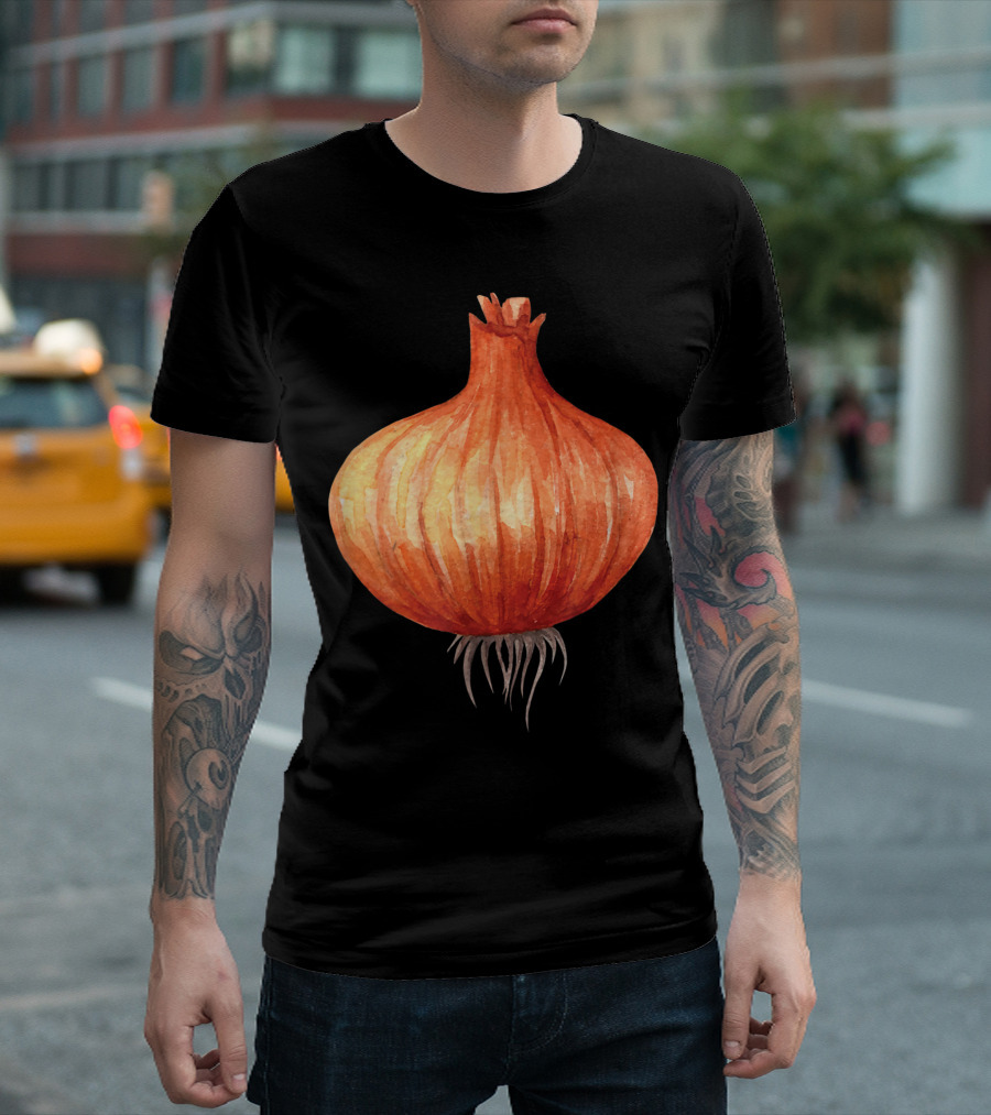 Onion Vegetable Watercolor Painting T-Shirt