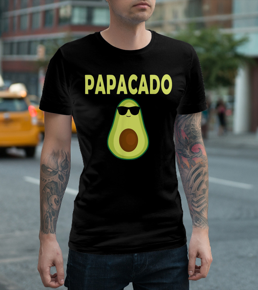 Papacado Avocado Dad Daddy Cool Shades Father's Day Fun T-Shirt