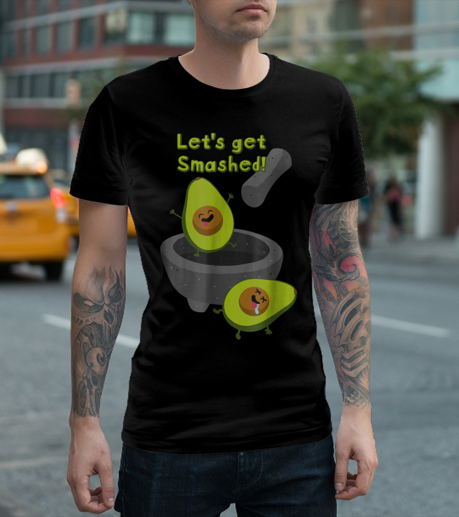 Let's Get Smashed Party Avocados Mortar and Pestle T-Shirt