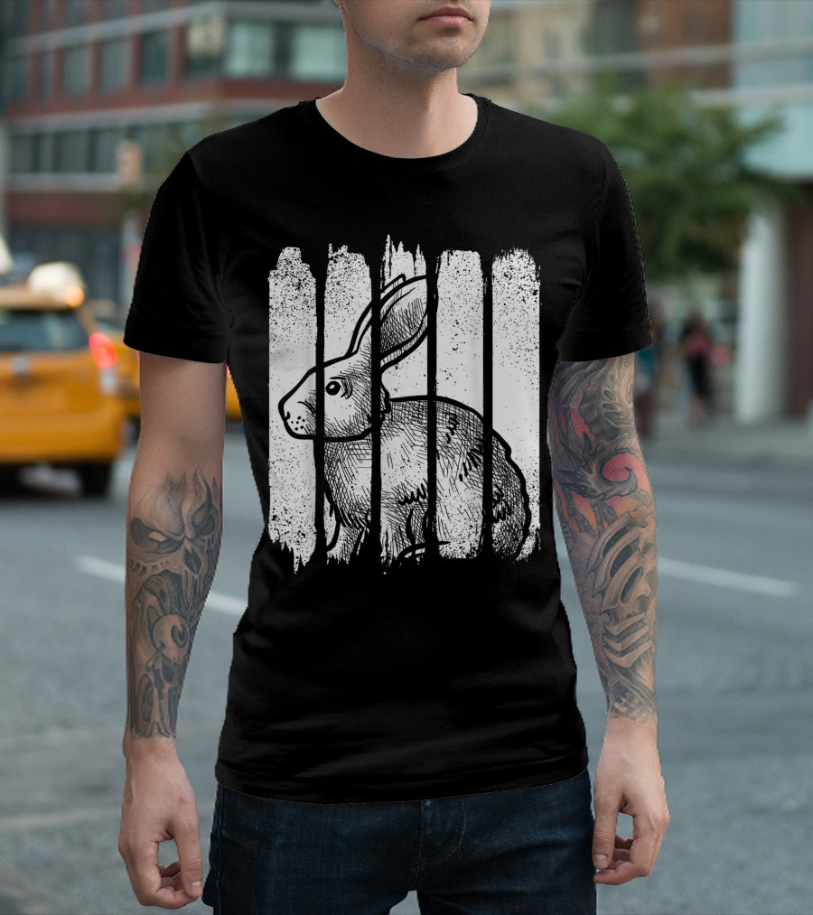 Rabbit Rabbit Jt Grunge Sketch Stripes T-Shirt