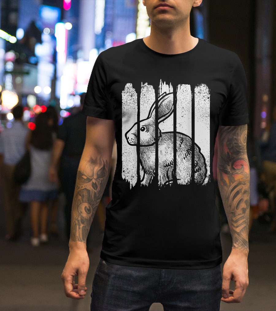 Rabbit Rabbit Jt Grunge Sketch Stripes T-Shirt