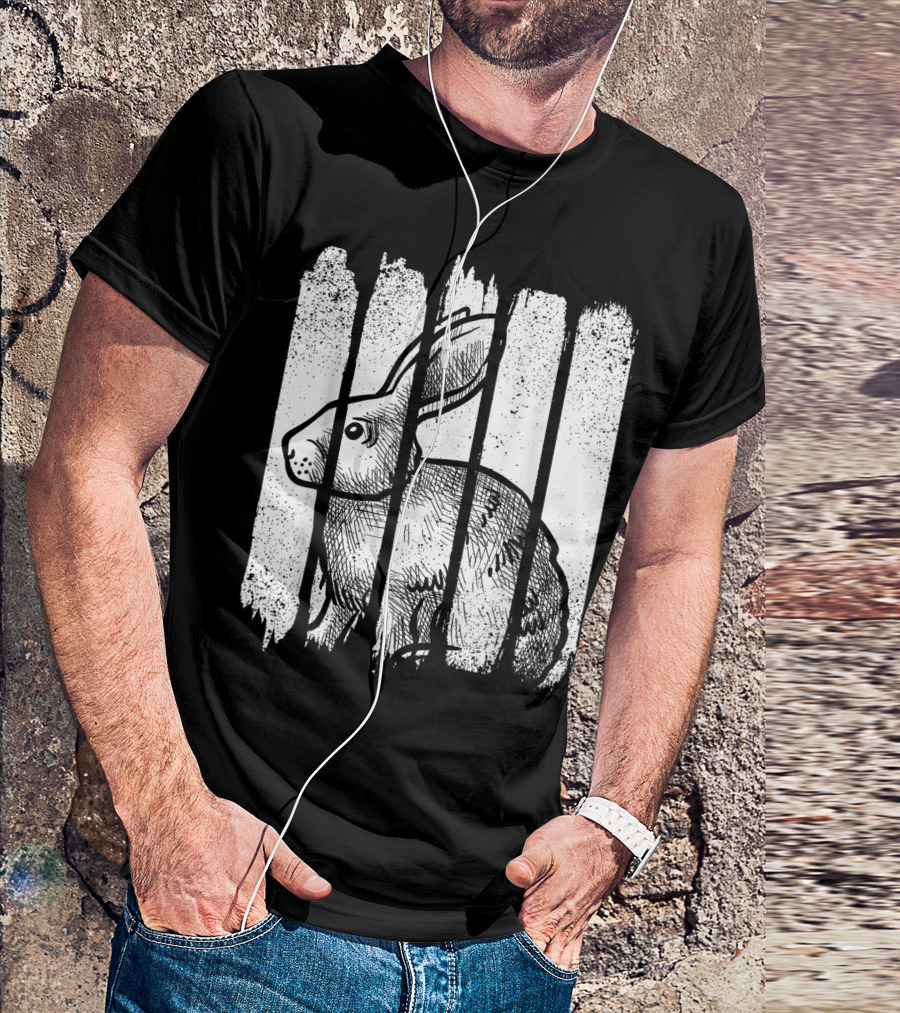 Rabbit Rabbit Jt Grunge Sketch Stripes T-Shirt