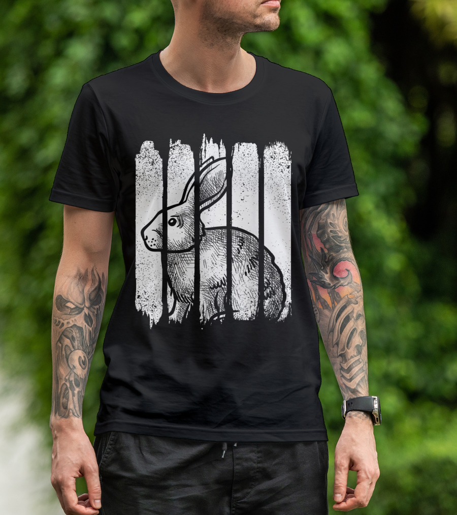 Rabbit Rabbit Jt Grunge Sketch Stripes T-Shirt