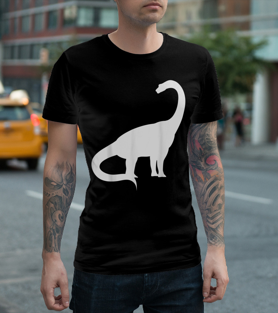 Retro Brachiosaurus Dinosaur Vegetarian T-Shirt