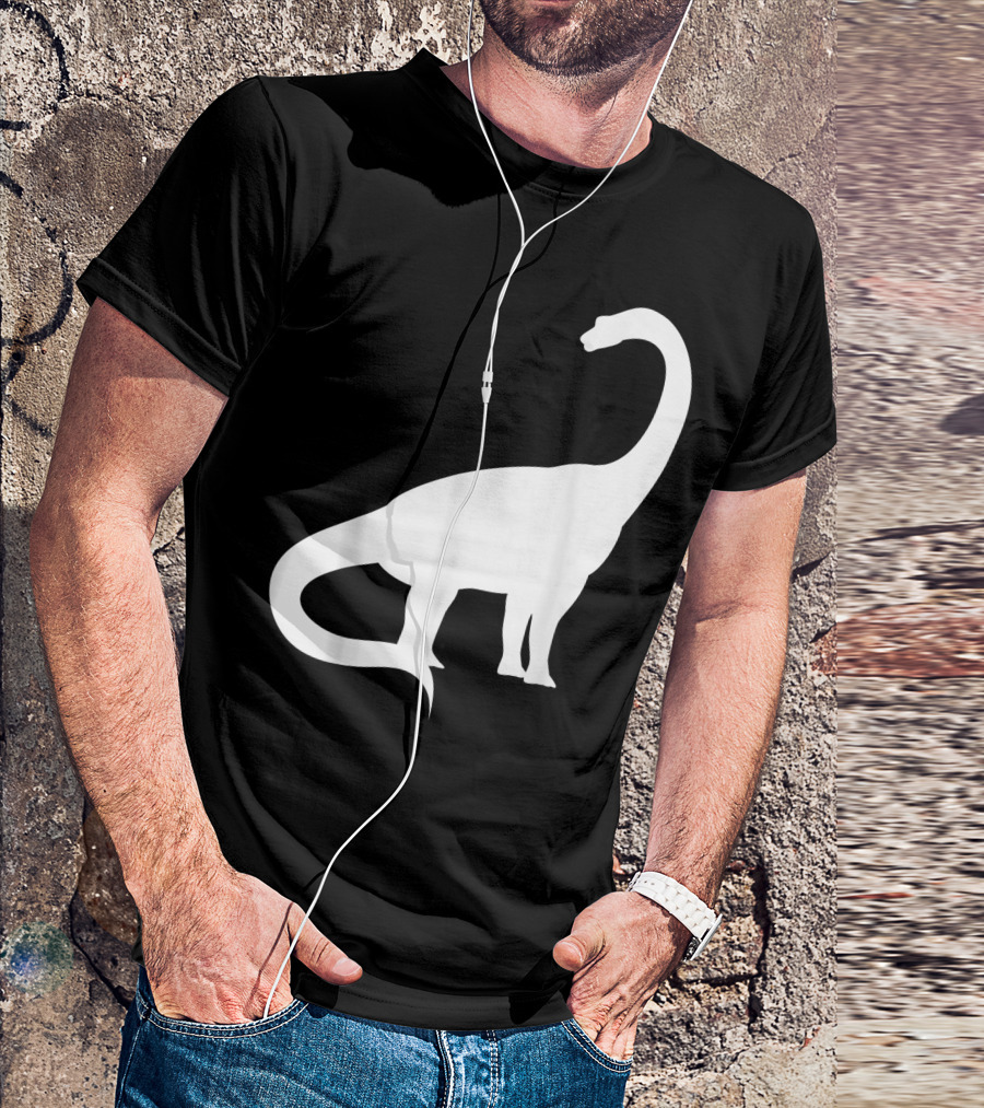 Retro Brachiosaurus Dinosaur Vegetarian T-Shirt