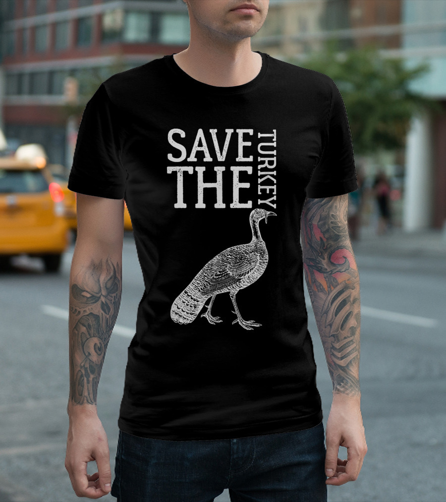 Thanksgiving Vegetarian Vegan Save The Turkey Thankful T-Shirt