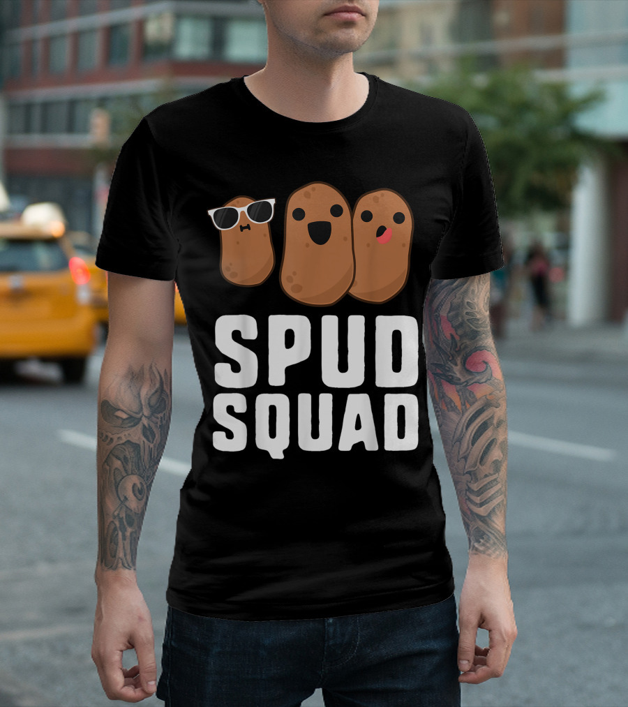 Spud Squad Potato Friend Team Vegetable Happy Cartoon Potatoes T-Shirt