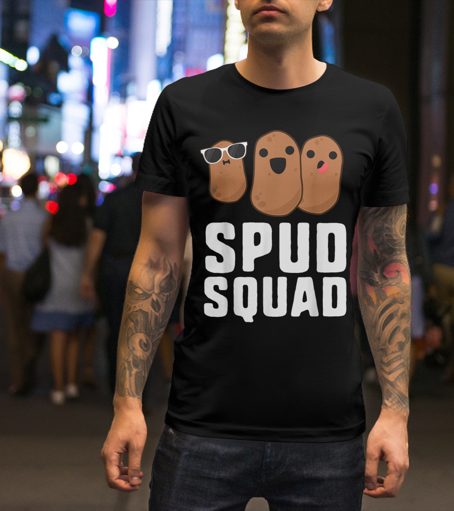 Spud Squad Potato Friend Team Vegetable Happy Cartoon Potatoes T-Shirt
