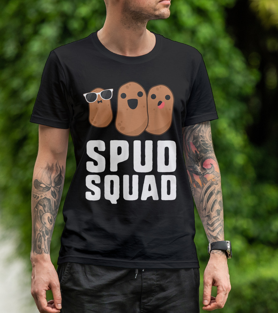 Spud Squad Potato Friend Team Vegetable Happy Cartoon Potatoes T-Shirt